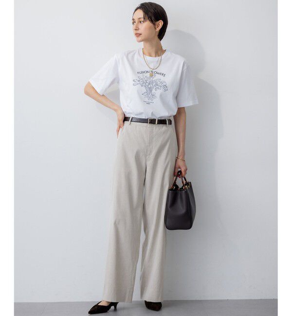 23区「【洗える】JANE PACKERコラボ フラワー刺繍 Tシャツ」|Tシャツ・カットソー|