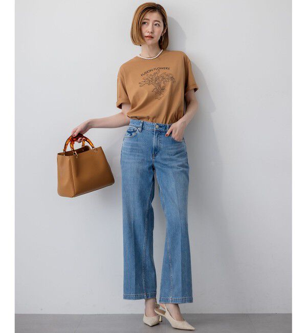 23区「【洗える】JANE PACKERコラボ フラワー刺繍 Tシャツ」|Tシャツ・カットソー|