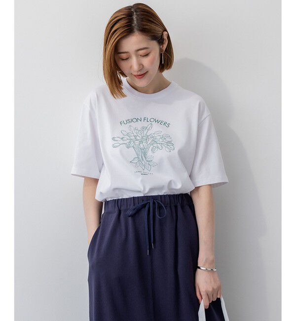 23区「【洗える】JANE PACKERコラボ フラワー刺繍 Tシャツ」|Tシャツ・カットソー|ﾓｽｸﾞﾘｰ