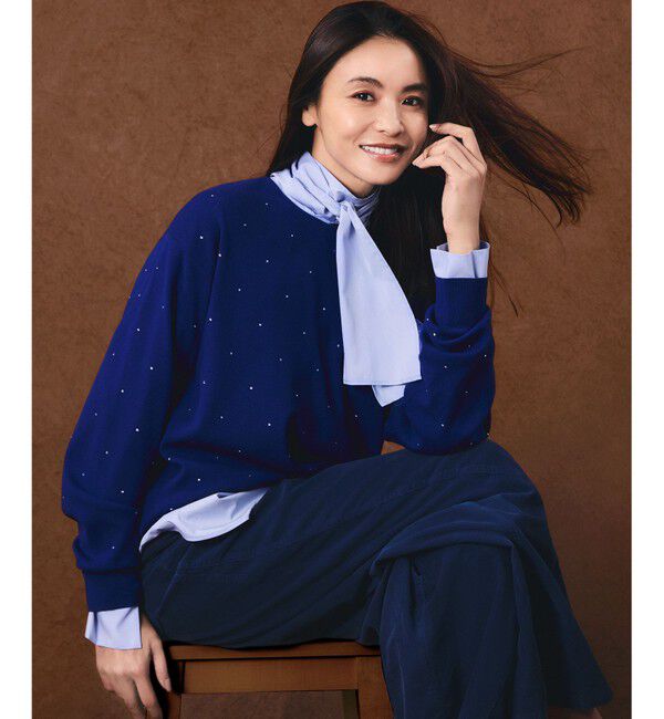 23区「【WEB＆一部店舗限定カラーあり/滝沢眞規子さん着用】クリスタルホットフィット ニット」|ニット・セーター|ブルー系