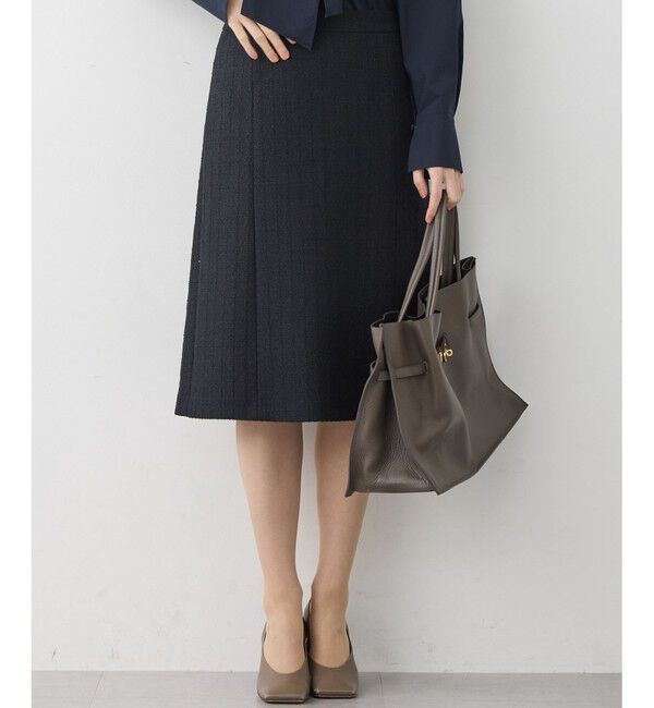 23区「ライトシャインツイード スカート」|スカート|ネイビー