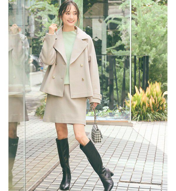 ANY SIS「【セットアップ可】メルトンライク ミニスカート」|スカート|