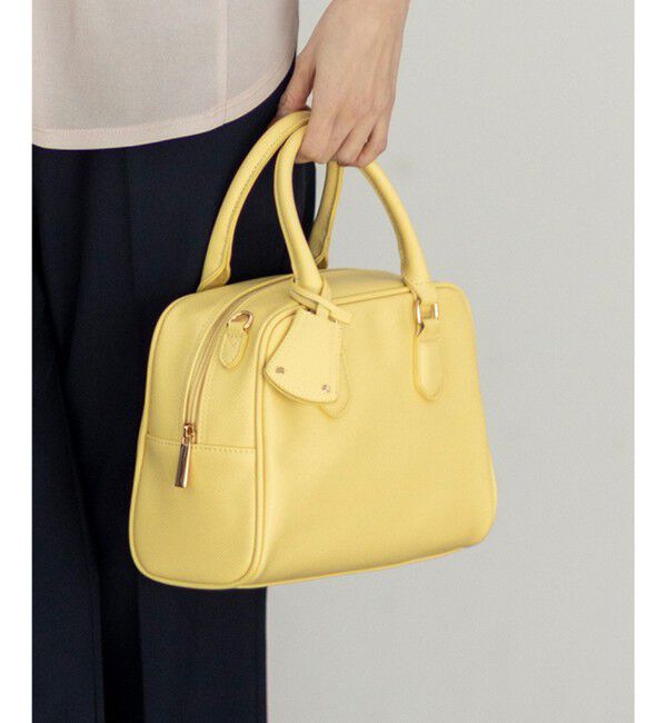 ANY SIS「【2WAY】チャーム付きスクエア ボストンバッグ」|ボストンバッグ|イエロー