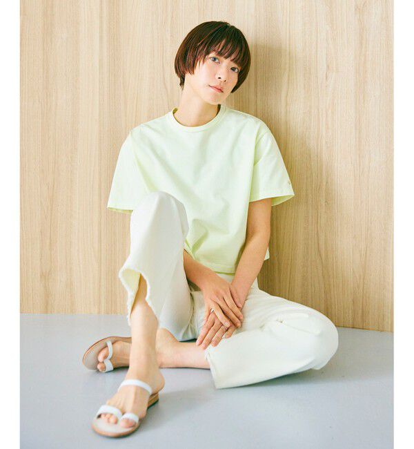 BEIGE,「Organic Cotton / Cropped Short Sleeve T トップス」|Tシャツ・カットソー|