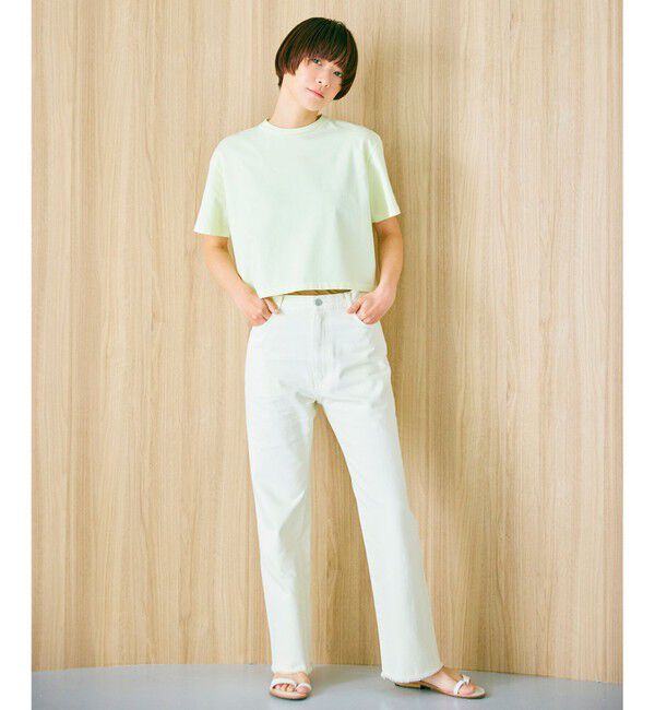 BEIGE,「Organic Cotton / Cropped Short Sleeve T トップス」|Tシャツ・カットソー|