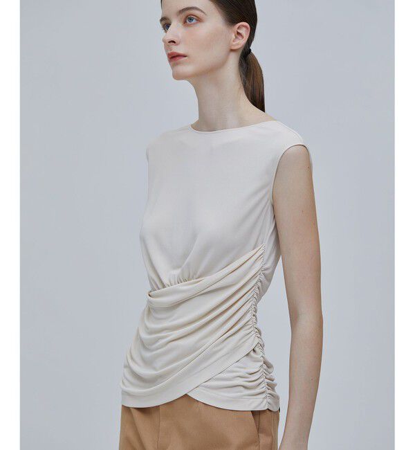 BEIGE,「MELLE / ギャザートップス」|Tシャツ・カットソー|