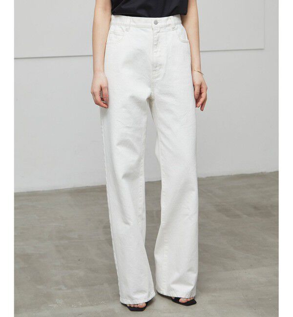 BEIGE,「【洗える】VICTOR / ワイドデニムパンツ」|デニム|White