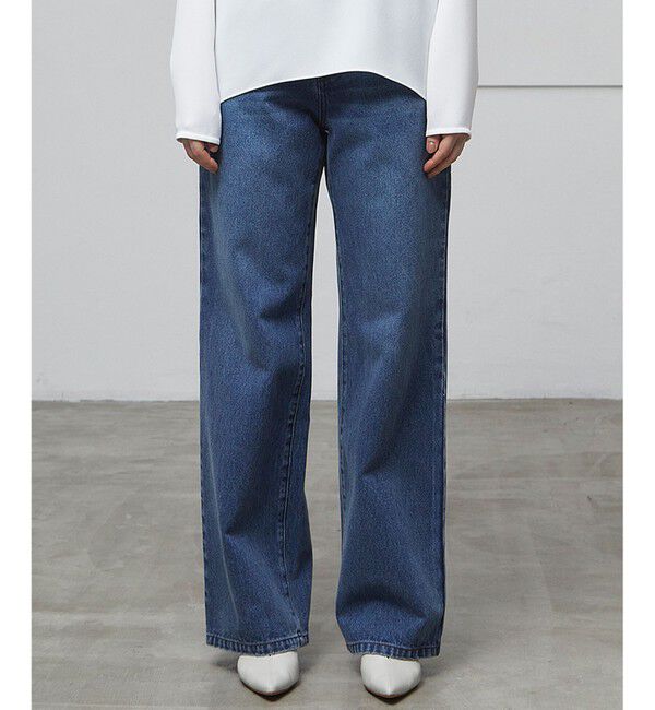 BEIGE,「【洗える】VICTOR / ワイドデニムパンツ」|デニム|Indigo
