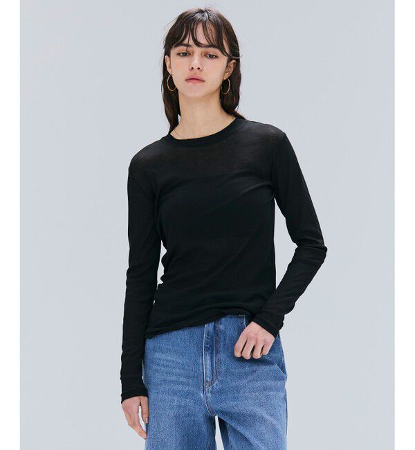 BEIGE,「【洗える】SORE / シアーコットンクルーネックカットソー」|Tシャツ・カットソー|Black