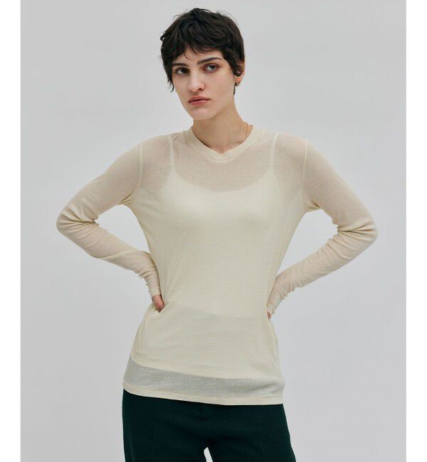 BEIGE,「【洗える】SORE / シアーコットンクルーネックカットソー」|Tシャツ・カットソー|Cream