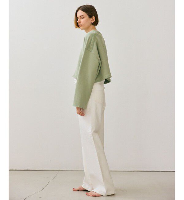 BEIGE,「【BEIGE,ecru/WEB限定・洗える】LOOP BACK / コットンスウェットクロップドトップス」|スウェット・ジャージ|