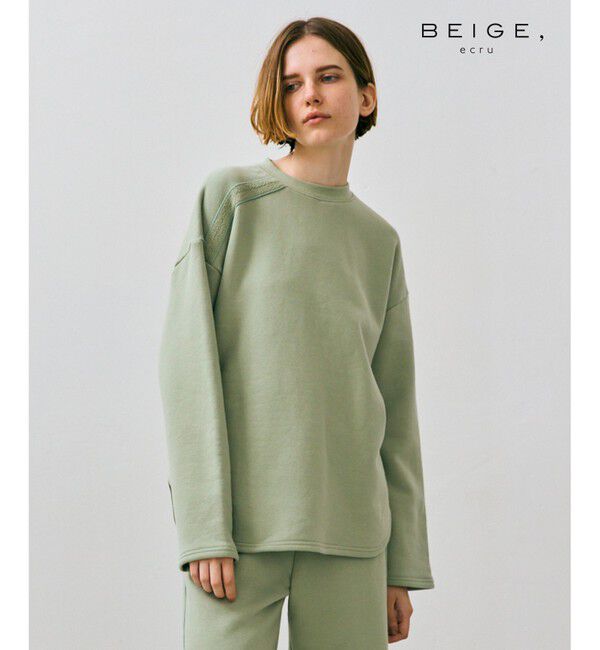 BEIGE,「【BEIGE,ecru/WEB限定・洗える】LOOP BACK / コットンスウェットリブトップス」|スウェット・ジャージ|Leaf