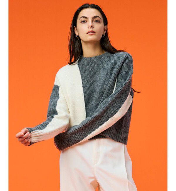 BEIGE,「LAURIERS / ウールカシミヤバイカラーニット」|ニット・セーター|Gray&times;Ecru