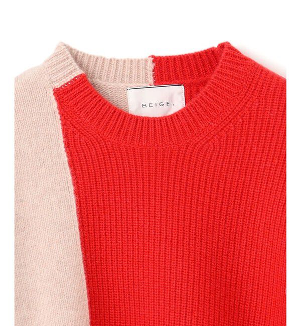 BEIGE,「LAURIERS / ウールカシミヤバイカラーニット」|ニット・セーター|