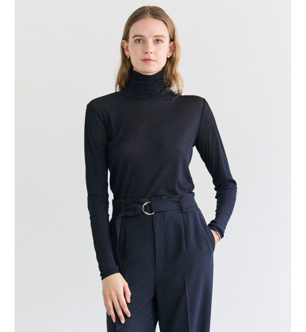 BEIGE,「SORE / コットンシアーハイネックカットソー」|Tシャツ・カットソー|Navy