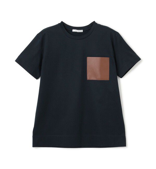 BEIGE,「【WEB限定・洗える】TORENIA / レザーポケットコットンクルーネックTシャツ」|Tシャツ・カットソー|