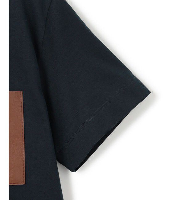 BEIGE,「【WEB限定・洗える】TORENIA / レザーポケットコットンクルーネックTシャツ」|Tシャツ・カットソー|