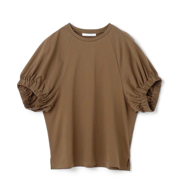 BEIGE,「【洗える】STOCK / オーガニックコットン半袖ギャザートップス」|Tシャツ・カットソー|
