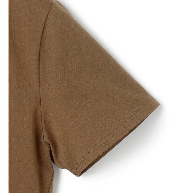 BEIGE,「【洗える】STOCK / オーガニックコットン半袖Vスリットトップス」|Tシャツ・カットソー|