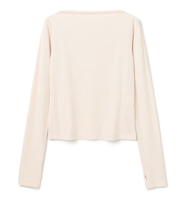 BEIGE,「【洗える・BAILA掲載】BUTLER / ストレッチベロアボートネックカットソー」|Tシャツ・カットソー|