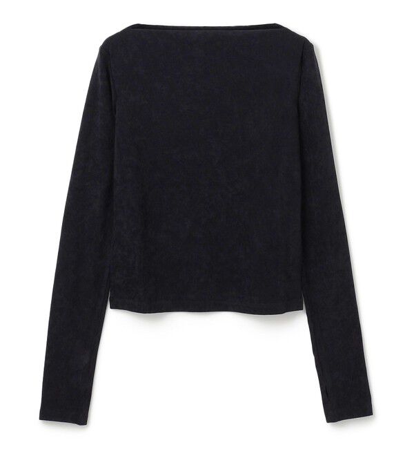 BEIGE,「【洗える・BAILA掲載】BUTLER / ストレッチベロアボートネックカットソー」|Tシャツ・カットソー|