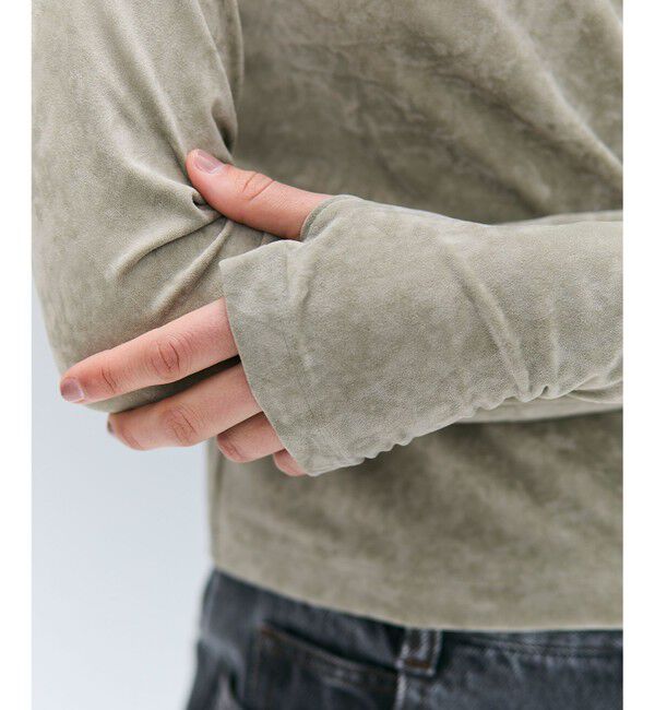 BEIGE,「【洗える・BAILA掲載】BUTLER / ストレッチベロアボートネックカットソー」|Tシャツ・カットソー|