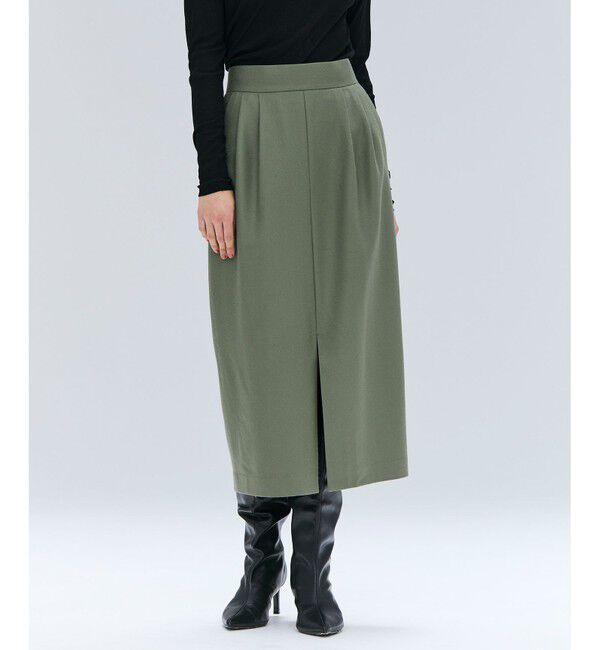 BEIGE,「【VERY NaVY12月号掲載】TERNES / 2タックウールスカート」|スカート|L.Khaki