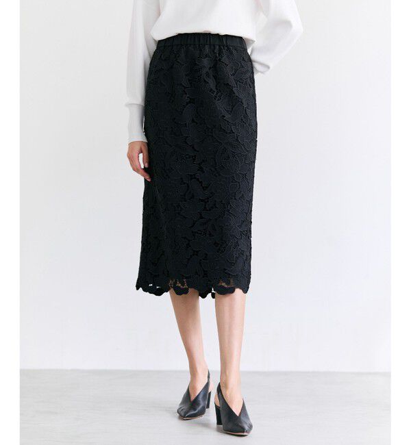 BEIGE,「CITRINE / エンブロイダリーレースイージースカート」|スカート|Black