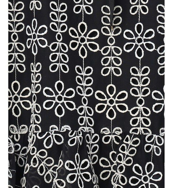  「バイカラーカットワークスカート」|スカート|