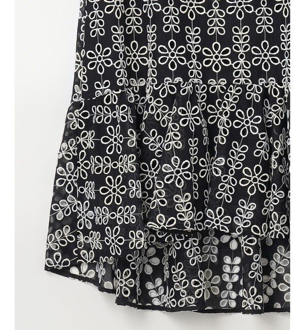  「バイカラーカットワークスカート」|スカート|