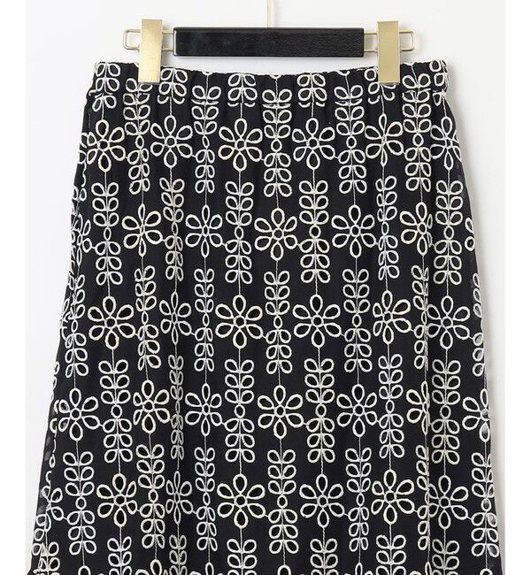  「バイカラーカットワークスカート」|スカート|