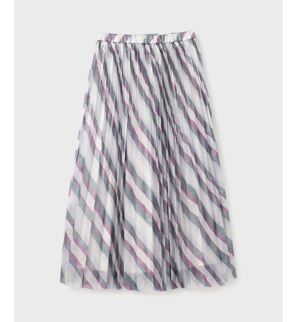 GRACE CONTINENTAL「ラメラインプリーツスカート」|フレア|