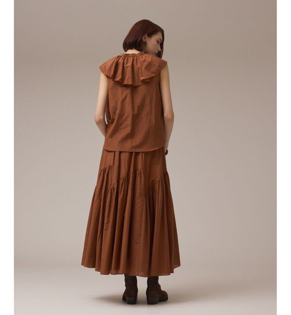 GRACE CONTINENTAL「コットンシルクティアードスカート」|スカート|