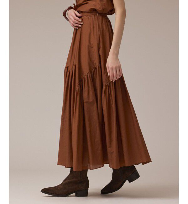 GRACE CONTINENTAL「コットンシルクティアードスカート」|スカート|