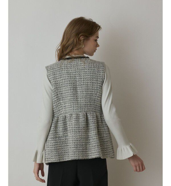 GRACE CONTINENTAL「ツイードペプラムベスト」|ベスト・ジレ|