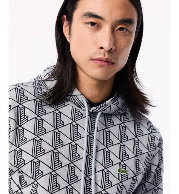LACOSTE「モノグラムスウェットフーディー / 裏パイルスウェットパーカー」|パーカー|