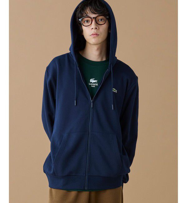 LACOSTE「エッセンシャルジップスウェットフーディー」|パーカー|