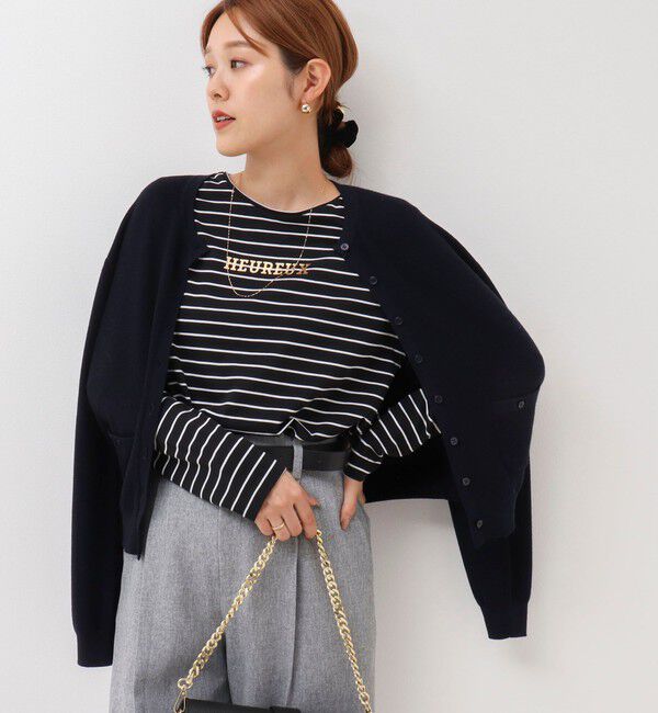 NOLLEY'S「《手洗い可能》ESPOIR 16G片畦クルーネックカーディガン」|カーディガン|