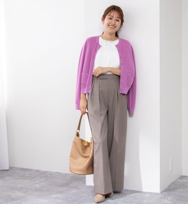 NOLLEY'S「《手洗い可能》ESPOIR 16G片畦クルーネックカーディガン」|カーディガン|