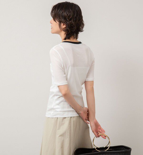 NOLLEY'S sophi「シアー配色トリミング半袖Tシャツ」|Tシャツ・カットソー|