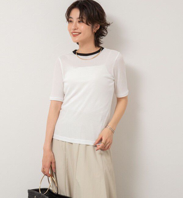 NOLLEY'S sophi「シアー配色トリミング半袖Tシャツ」|Tシャツ・カットソー|