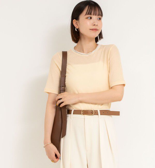 NOLLEY'S sophi「シアー配色トリミング半袖Tシャツ」|Tシャツ・カットソー|
