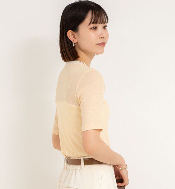 NOLLEY'S sophi「シアー配色トリミング半袖Tシャツ」|Tシャツ・カットソー|