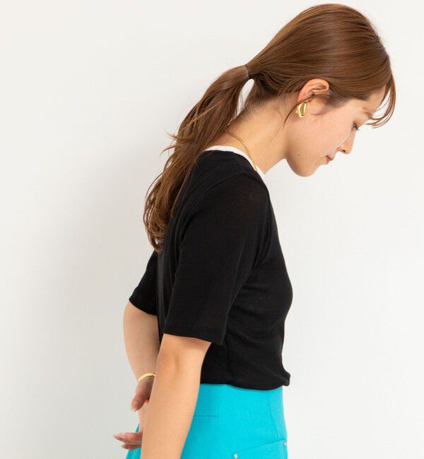 NOLLEY'S sophi「シアー配色トリミング半袖Tシャツ」|Tシャツ・カットソー|