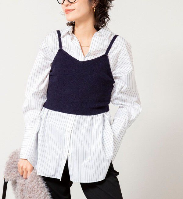NOLLEY'S sophi「《手洗い可能》モヘヤ混片畦ビスチェ」|ニット・セーター|