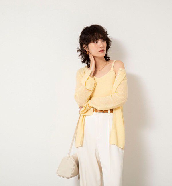 NOLLEY'S sophi「《手洗い可能》モヘヤ混片畦ミディ丈Cネックカーディガン」|カーディガン|