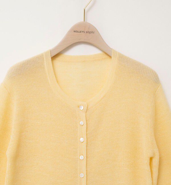 NOLLEY'S sophi「《手洗い可能》モヘヤ混片畦ミディ丈Cネックカーディガン」|カーディガン|