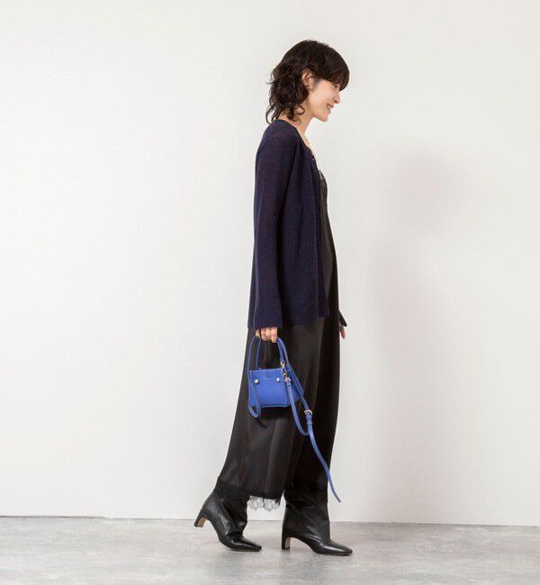 NOLLEY'S sophi「《手洗い可能》モヘヤ混片畦ミディ丈Cネックカーディガン」|カーディガン|