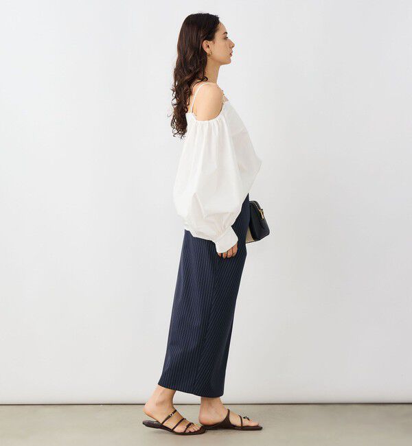NOLLEY'S sophi「ウォッシャブルストライプドレープタイトスカート」|タイト|