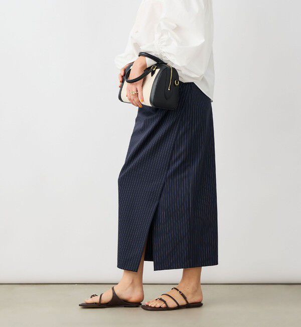 NOLLEY'S sophi「ウォッシャブルストライプドレープタイトスカート」|タイト|